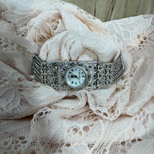 Plate silver,  Ornate Bracelet Watch